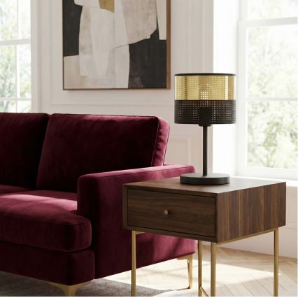 Stalinė lempa LUX 1xE27/15W/230V juoda/auksinė