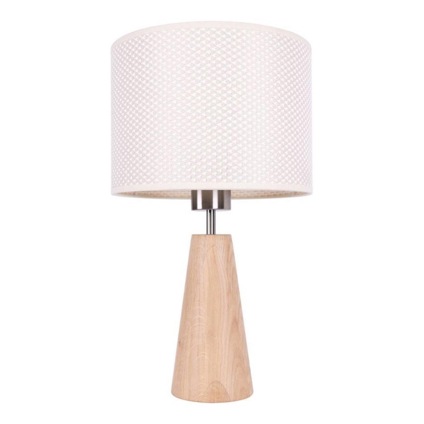 Stalinė lempa MERCEDES 1xE27/40W/230V, skersmuo 43 cm, kreminė/ąžuolas