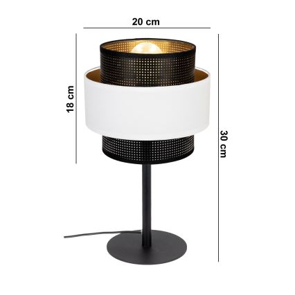 Stalinė lempa NESS 1xE27/60W/230V juoda/balta