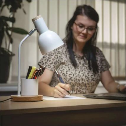 Stalinė lempa POPPY 1xE27/25W/230V balta