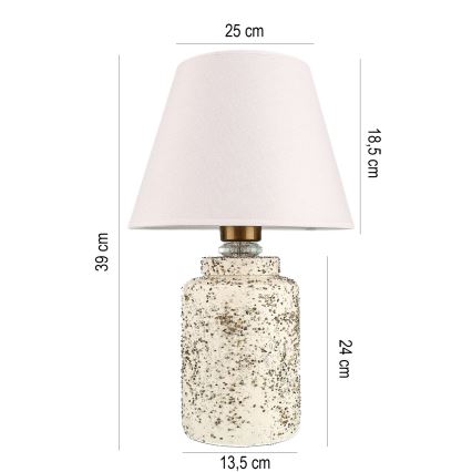 Stalinė lempa RAMZES 1xE27/40W/230V balta/smėlinė