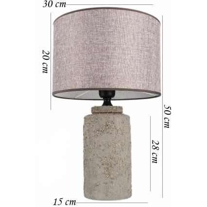 Stalinė lempa RAMZES 1xE27/40W/230V pilka