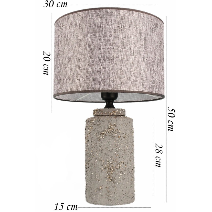 Stalinė lempa RAMZES 1xE27/40W/230V pilka