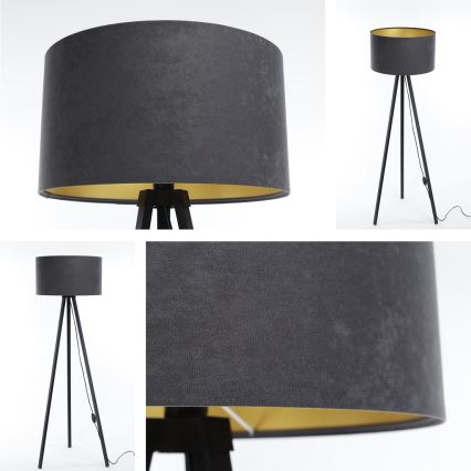 Stalinė lempa STANDART 1xE27/60W/230V pilka/wenge