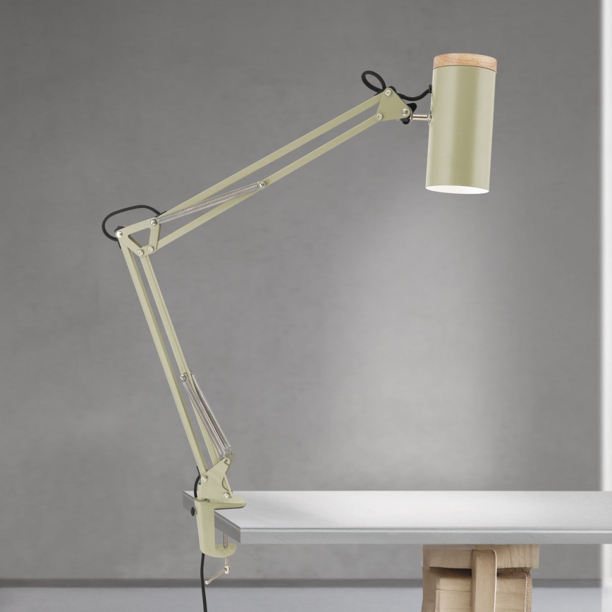 Stalinė lempa su segtuku GILI 1xE27/40W/230V žalia