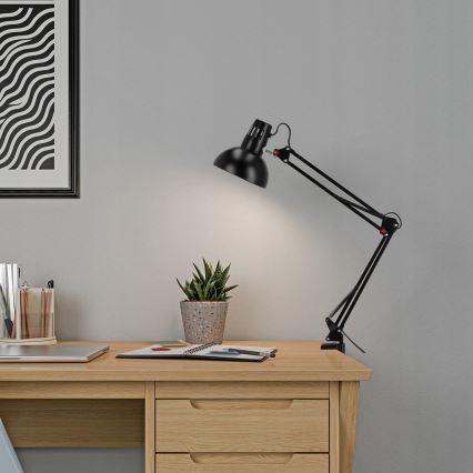 Stalinė lempa su spaustuku 1xE27/60W/230V juoda