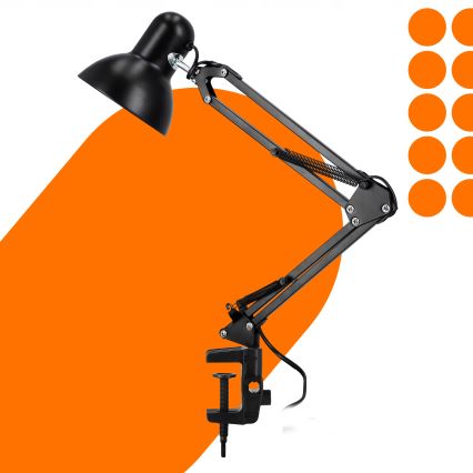 Stalinė lempa su spaustuku 1xE27/60W/230V juoda