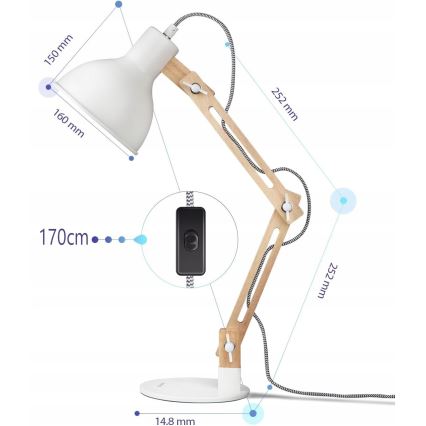 Stalinis šviestuvas 1xE27/40W/230V baltas