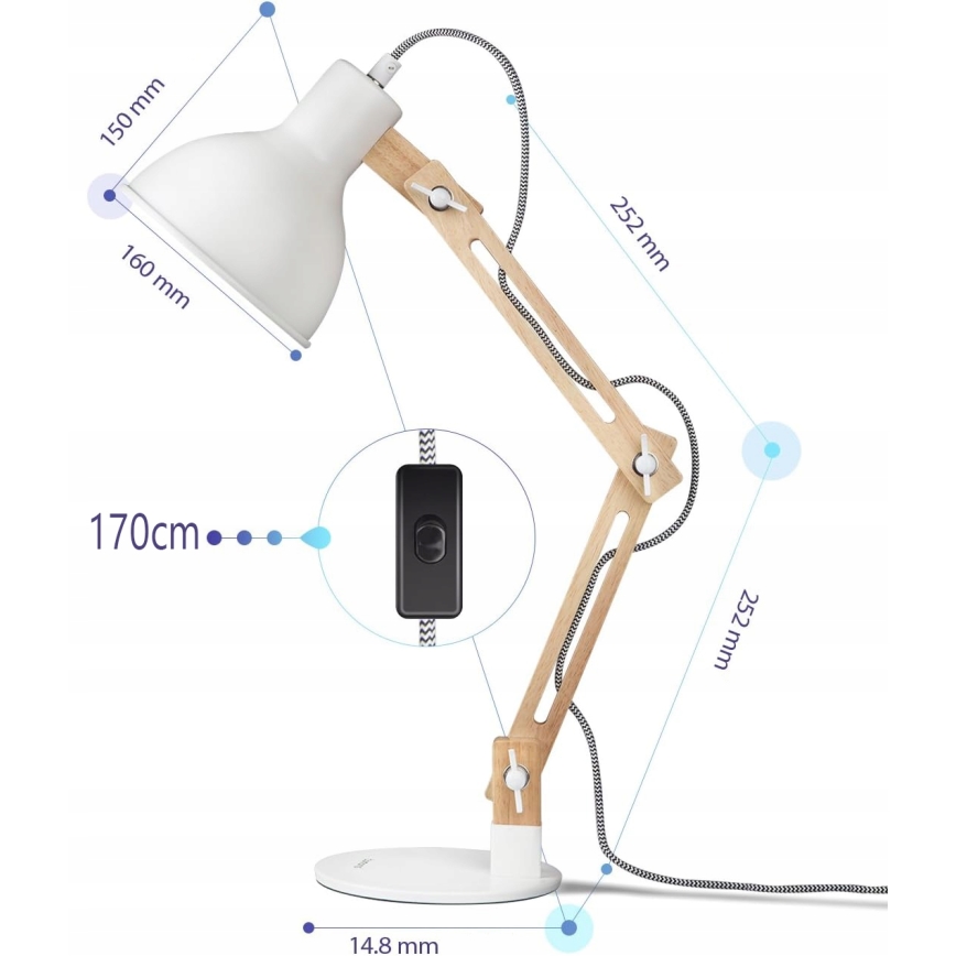 Stalinis šviestuvas 1xE27/40W/230V baltas