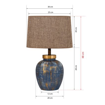 Stalinis šviestuvas 1xE27/40W/230V mėlyna/smėlio spalva