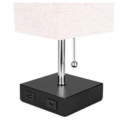 Stalinis šviestuvas 1xE27/60W/230V Su USB įkroviklis