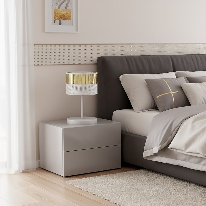 Stalinis šviestuvas LUX 1xE27/15W/230V baltas/auksinis