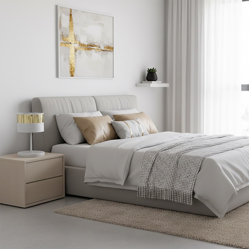 Stalinis šviestuvas LUX 1xE27/15W/230V baltas/auksinis