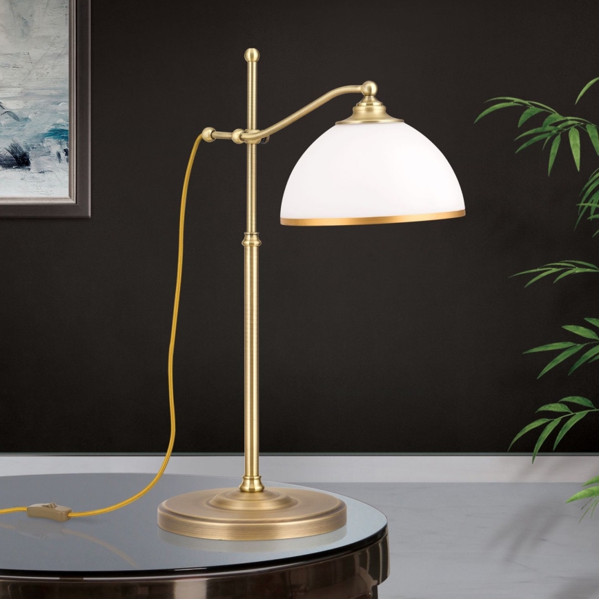 Stalinis šviestuvas OLD LAMP 1xE27/40W/230V 65 cm balta/žalvaris