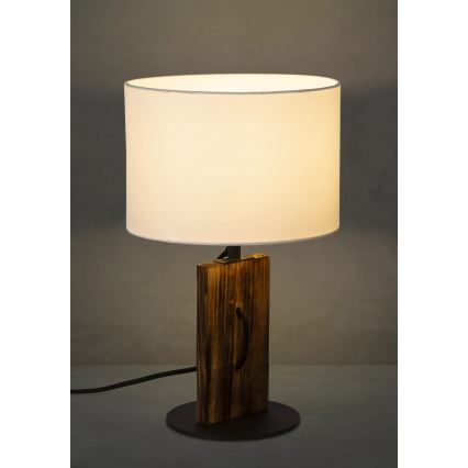 Stalinis šviestuvas PINUS 1xE27/40W/230V balta/medis