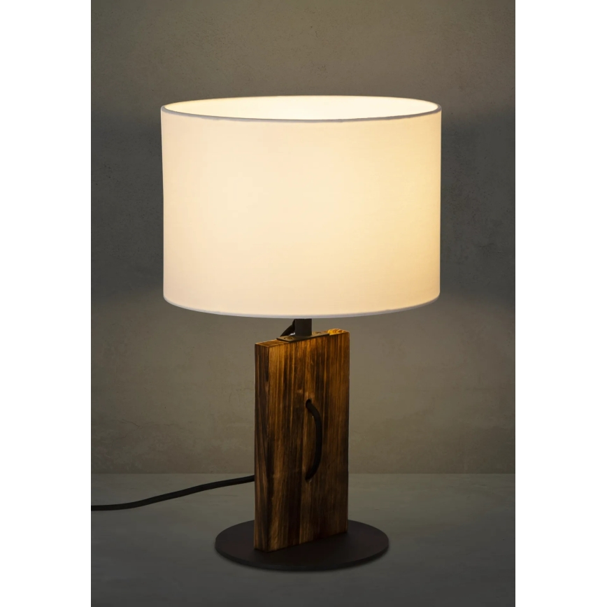 Stalinis šviestuvas PINUS 1xE27/40W/230V balta/medis
