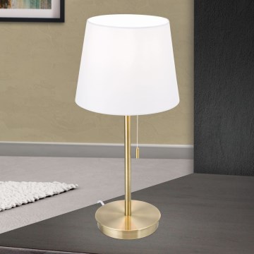 Stalinis šviestuvas su USB prievadu LUDWIG 1xE27/40W/230V 50 cm balta/auksas