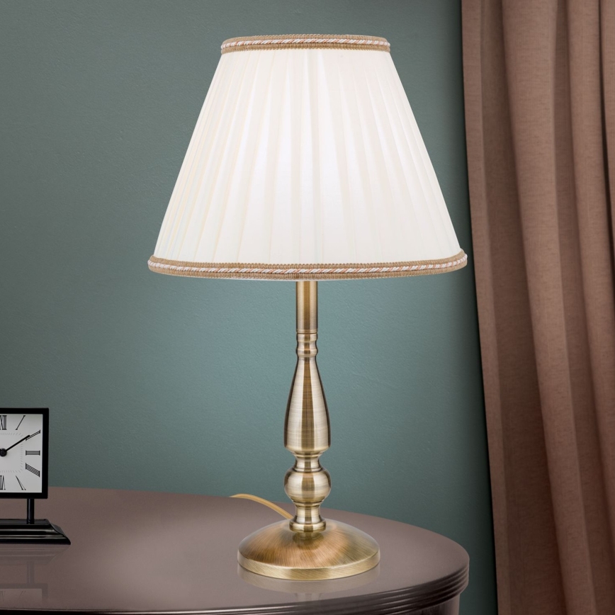 Stalinis šviestuvas TONIA 1xE27/60W/230V diametras 30 cm balta/bronza
