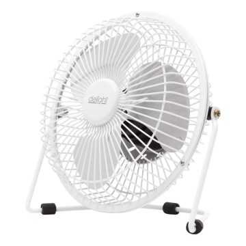 Stalinis ventiliatorius 1,75W/5V USB skersmuo 18 cm baltas