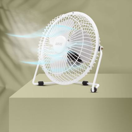 Stalinis ventiliatorius 1,75W/5V USB skersmuo 18 cm baltas