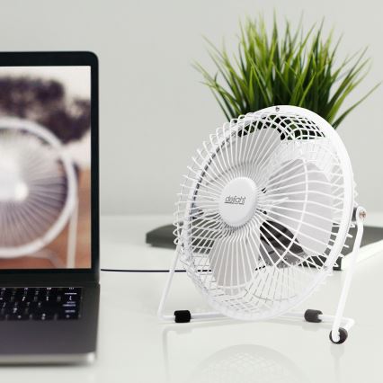 Stalinis ventiliatorius 1,75W/5V USB skersmuo 18 cm baltas