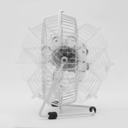 Stalinis ventiliatorius 1,75W/5V USB skersmuo 18 cm baltas