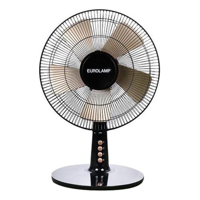 Stalinis ventiliatorius 40W/230V diametras 35 cm juoda/auksas