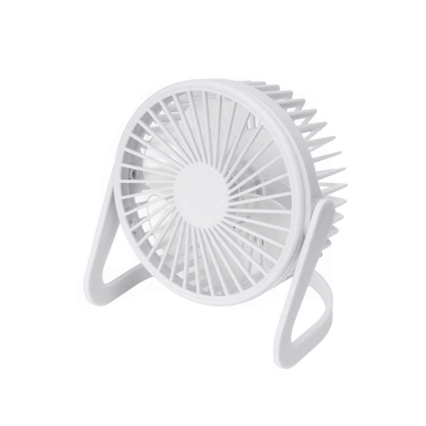 Stalinis ventiliatorius USB diametras 15 cm balta