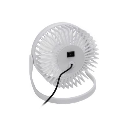 Stalinis ventiliatorius USB diametras 15 cm balta