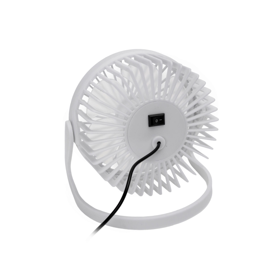 Stalinis ventiliatorius USB diametras 15 cm balta