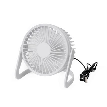 Stalinis ventiliatorius USB diametras 15 cm balta
