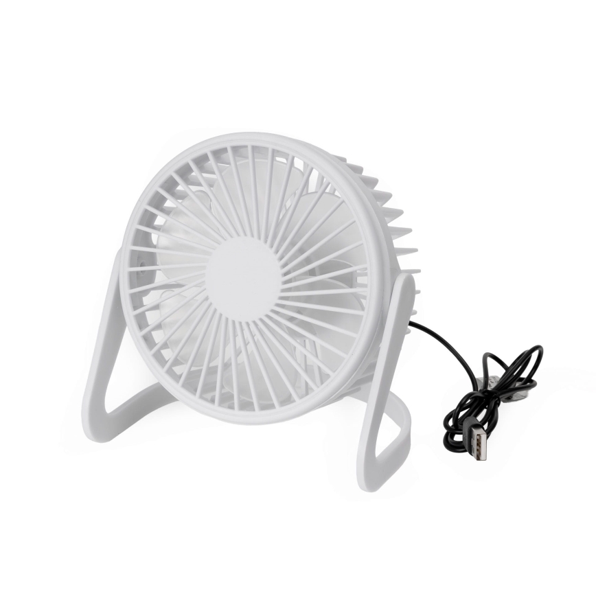 Stalinis ventiliatorius USB diametras 15 cm balta