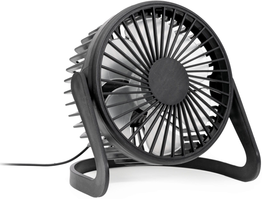 Stalinis ventiliatorius USB diametras 15 cm juoda