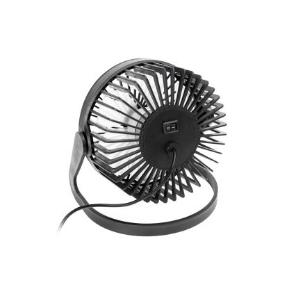 Stalinis ventiliatorius USB diametras 15 cm juoda