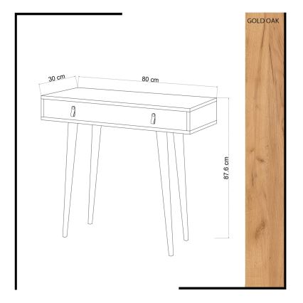 Šoninis staliukas DOKKA 88x80 cm baltas/kreminis