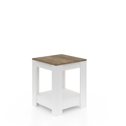 Šoninis staliukas GRADO 61x50 cm baltas/rudas