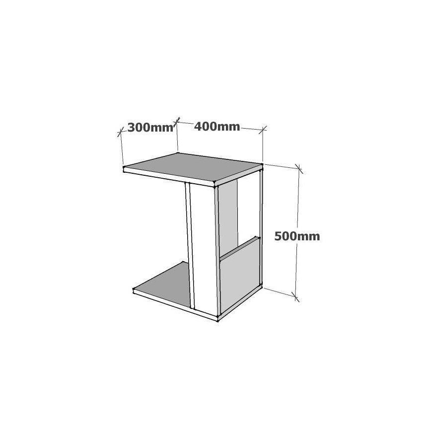 Šoninis staliukas KAREN 50x40 cm antracito spalvos