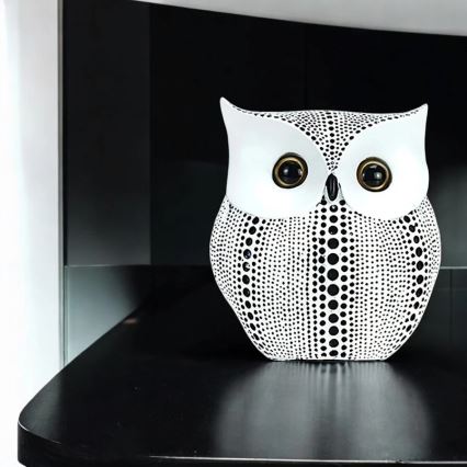 Stalo dekoracija 15 cm balta/juoda