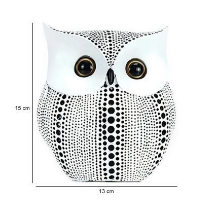 Stalo dekoracija 15 cm balta/juoda
