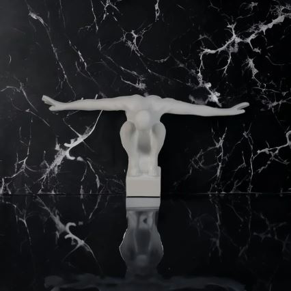 Stalo dekoracija 19,5x16x38,5 cm derva/balta