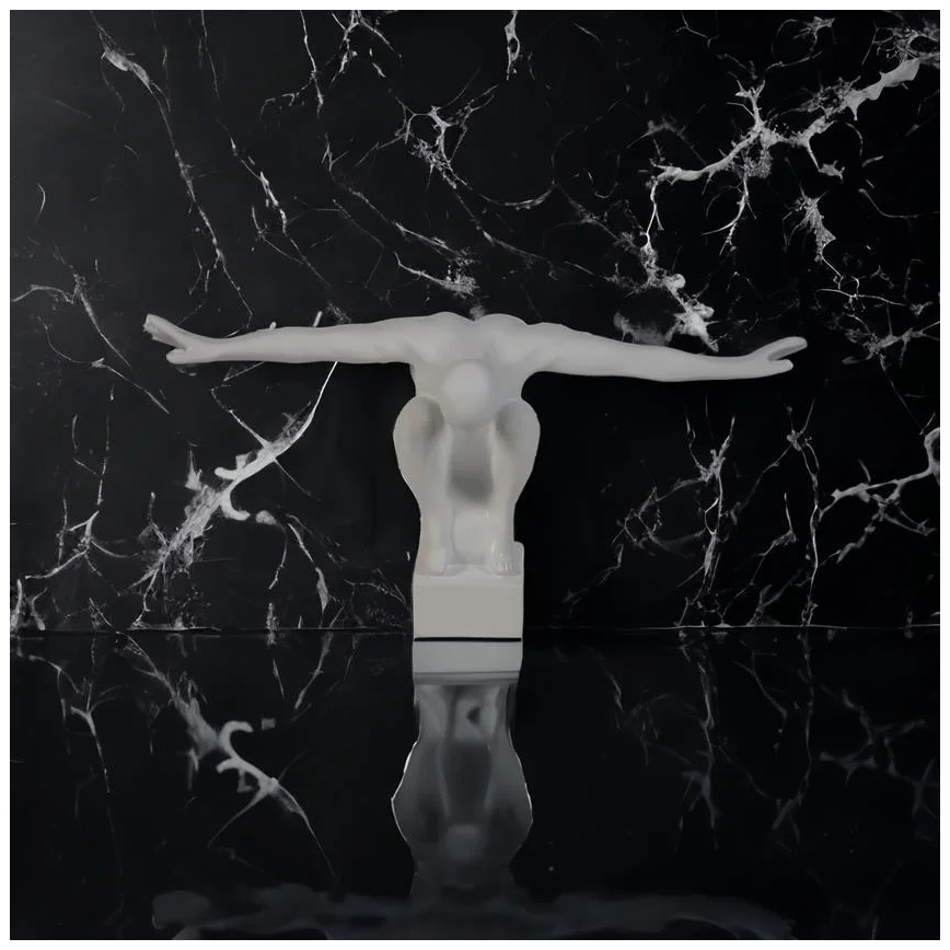 Stalo dekoracija 19,5x16x38,5 cm derva/balta