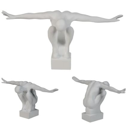 Stalo dekoracija 19,5x16x38,5 cm derva/balta