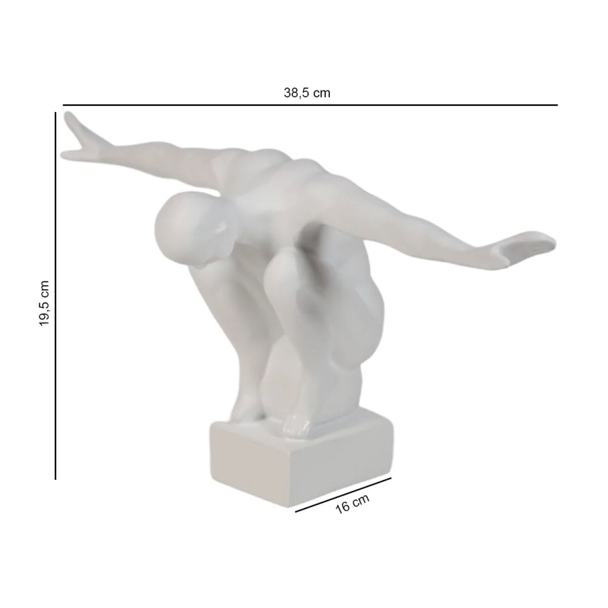 Stalo dekoracija 19,5x16x38,5 cm derva/balta