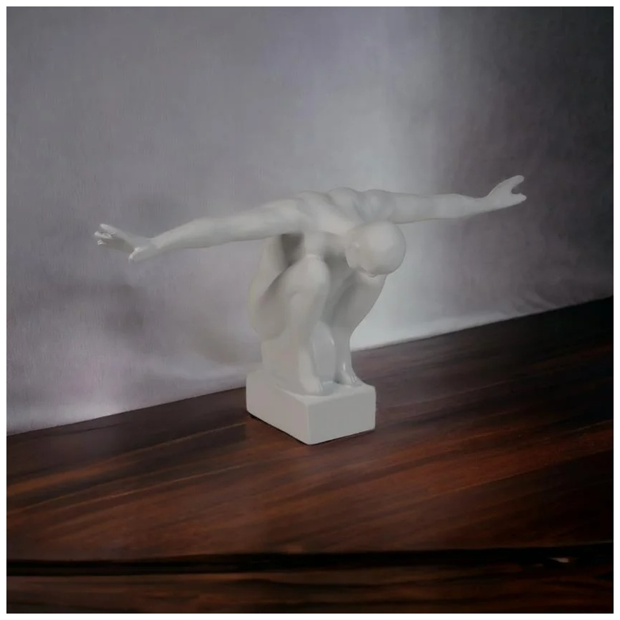 Stalo dekoracija 20x16x41 cm derva/balta