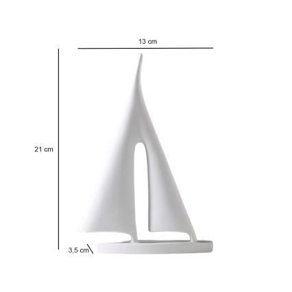 Stalo dekoracija 21 cm derva/balta