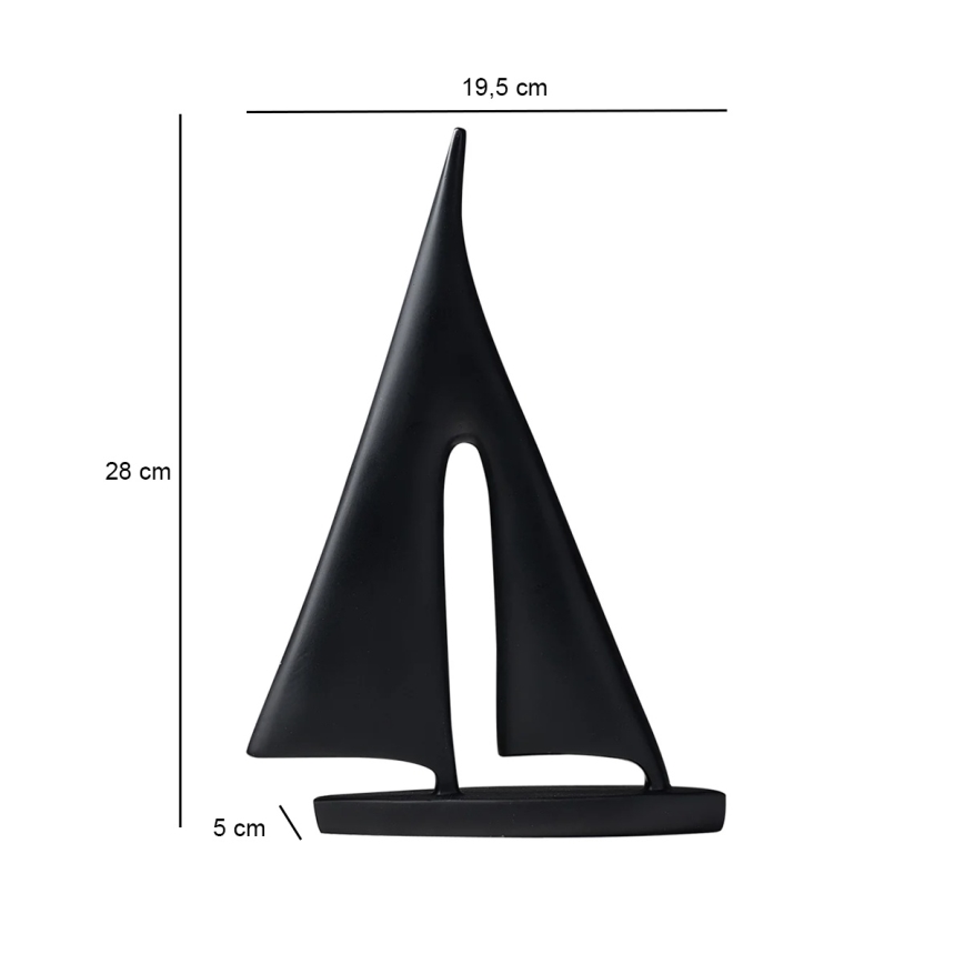 Stalo dekoracija 28 cm derva/juoda