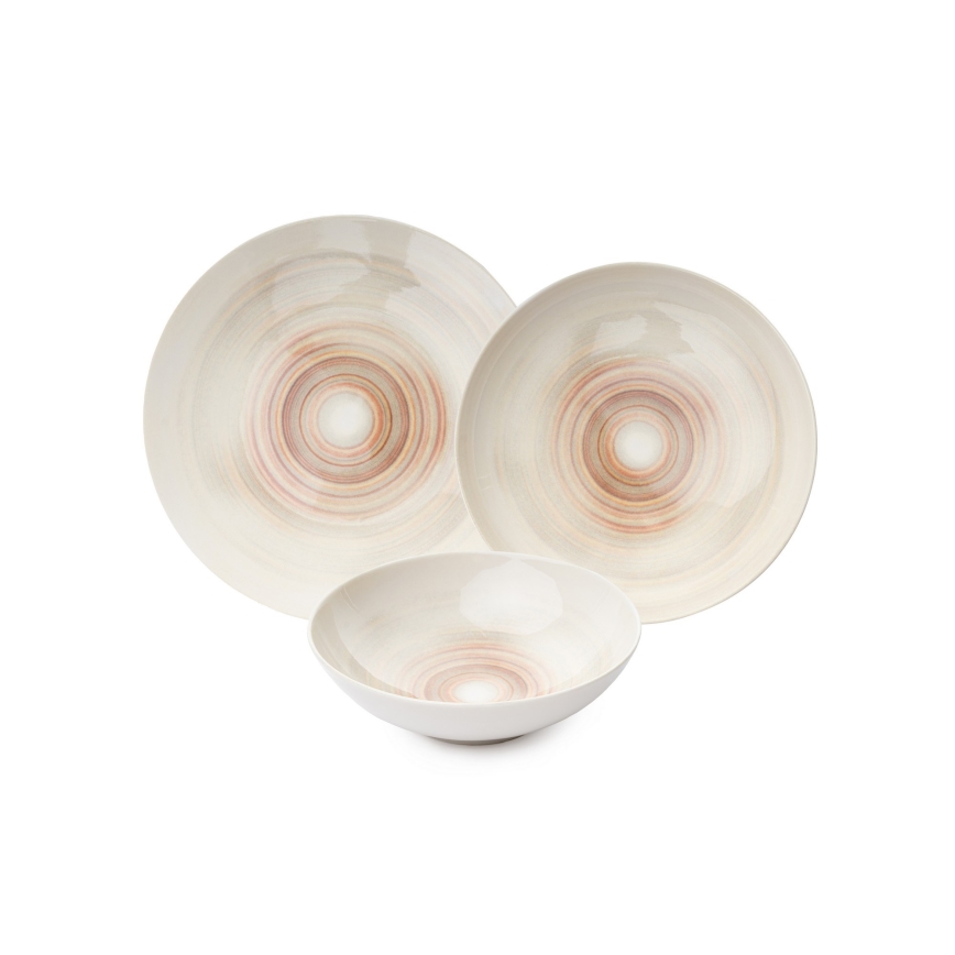 Stalo indų rinkinys 24 dalių smėlio spalvos/porcelianas