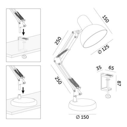 Stalo lempa AURIQ 1xE27/60W/230V mėlyna