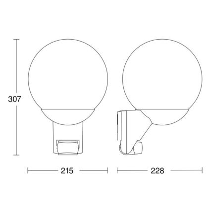 STEINEL 005917 - Sieninis lauko šviestuvas su jutikliu L585S 1xE27/60W baltas