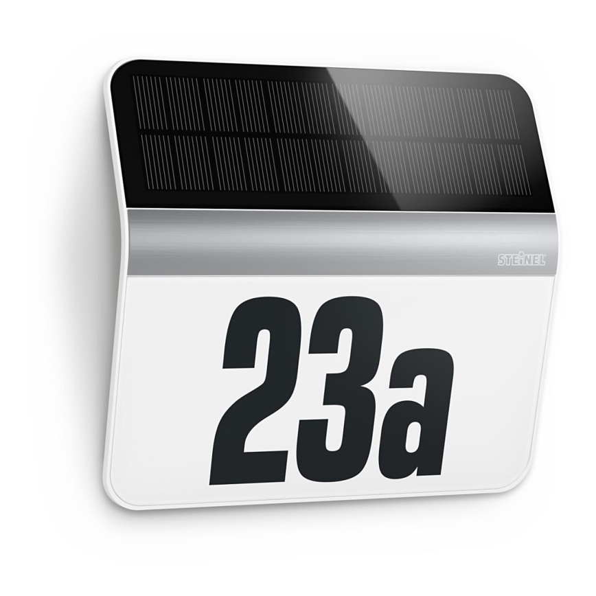 STEINEL 007140 - Saulės energija įkraunamas LED namo numeris XSolar LH-N LED/0,03W nerūdijantis IP44 2500 mAh